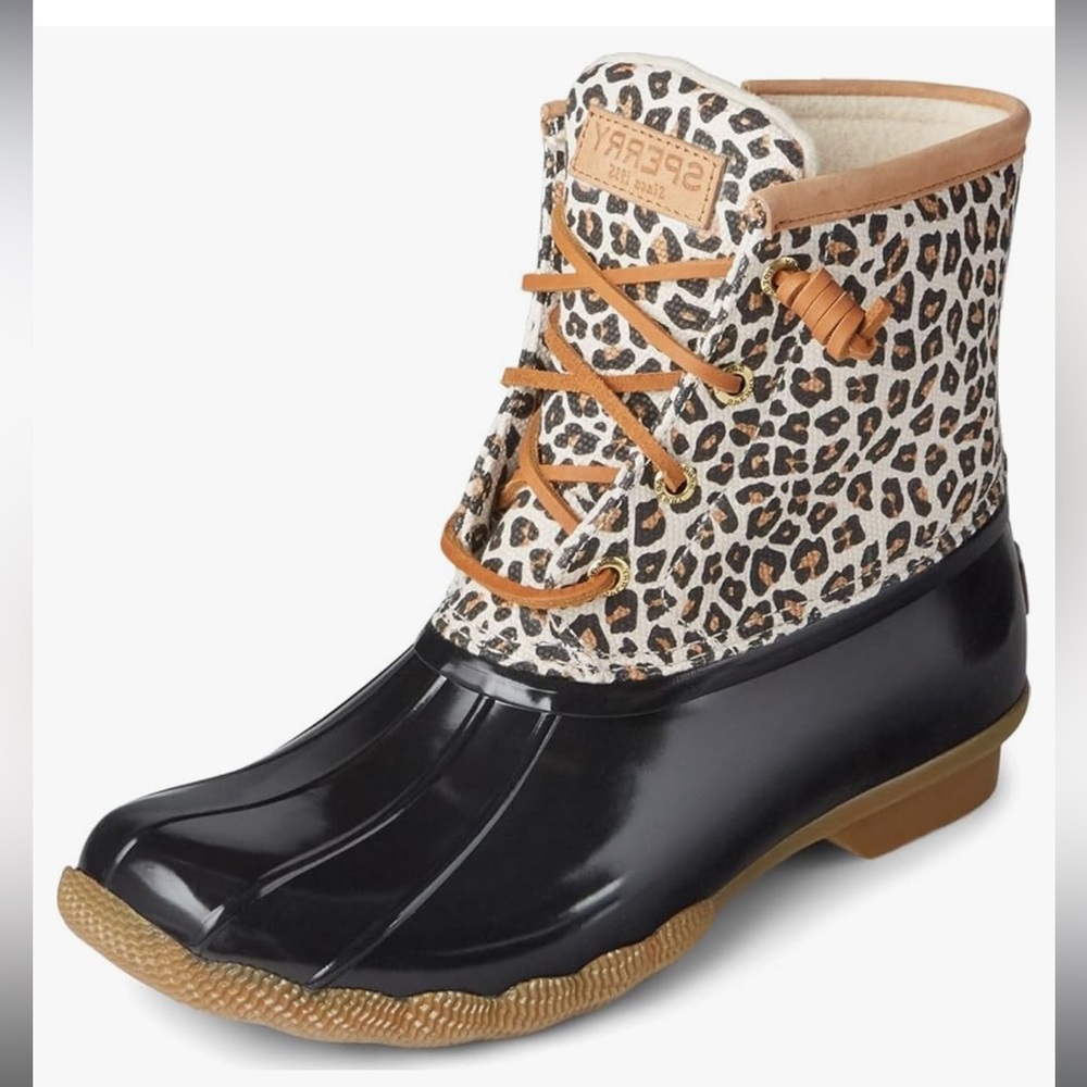 Sperry Saltwater Rain Boot/ Duck Boot-Cheetah Print